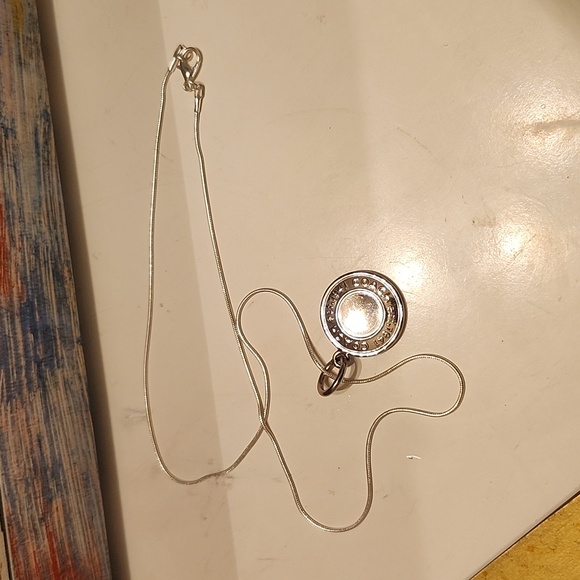 Coach Logo Circle Pendant W/Necklace That's Unbranded All Stainless Steel 18" - Picture 9 of 9